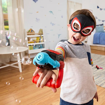 Spidey and his Amazing Friends Marvel Water-Webs Miles “Spin” Morales Electronic Bubble Slinger Role Play Set with Mask, Super Hero Toys for Kids, Ages 3+ (Amazon Exclusive)