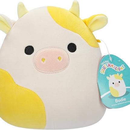 Squishmallows Original Plush 19 cm - Bodie the Cow Yellow and White - Official Jazwares Plush Toy