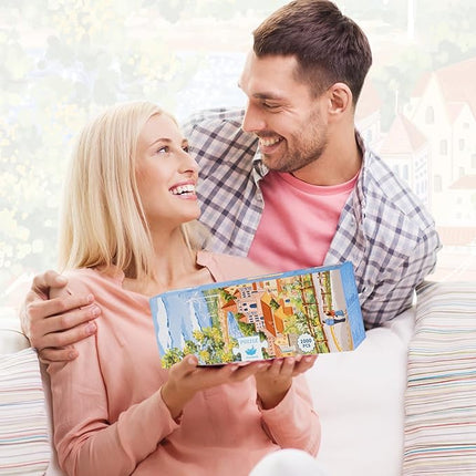 MOMIBOOK Puzzles for Adults 1000 Pieces Jigsaw Puzzles of Go for A Walk, Painting Image Difficult Challenging Hard Impossible Puzzle Unique Funny Party Christmas Birthday Gifts