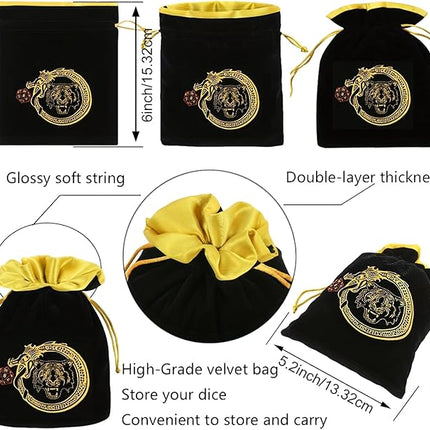 CiaraQ Polyhedral Dice Set - DND Role Playing Dice for Dungeons and Dragons RPG Table Games, Multi-Color, 42pcs