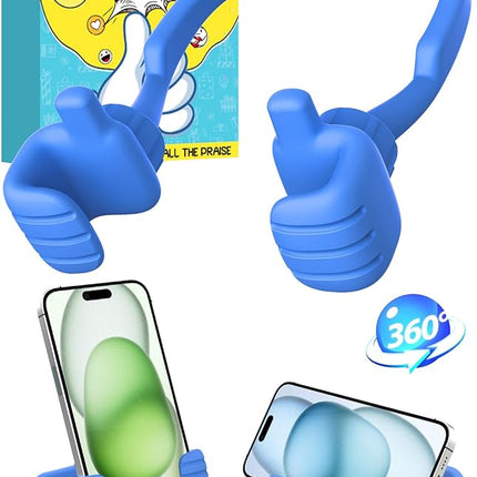 Stocking Stuffers for Teens Boys Men: Cell Phone Stand Flexible Thumbs Up Lazy Cellphone Holder for Desk Hand Funny Christmas Ideas Gifts for Women Adults Husband Him Kids Dad Cool Stuff Gadgets