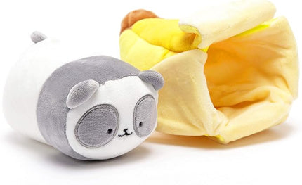 Anirollz Pandaroll Plush in Banana Outfitz – Kawaii Stuffed Animal with Removable Costume – Cute Soft Plush Toy Gift for Girls, Kids & Collectors