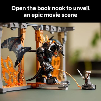 LEGO Icons The Lord of The Rings: Balrog Book Nook Kit - DIY Craft Building Set for Adults, 18+ - Collectible Gandalf Minifigure - Gift Idea for Birthdays - Home or Room Decor - 10367