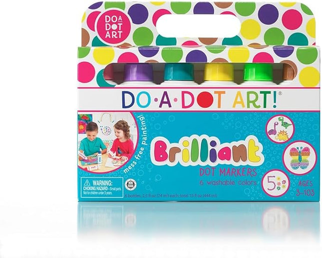 Do A Dot Art! Brilliant Colors 6 Pack Washable Paint Dot Markers Daubers for Children, The Original Dot Art Marker, Made in the USA