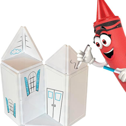 CreateOn Crayola Doodle Magnetic Tiles, Building Set for Kids, Magnetic Building Toys for Kids, STEM Travel Toys for Boys and Girls Ages 3+, 14-Piece Set (Doodle)