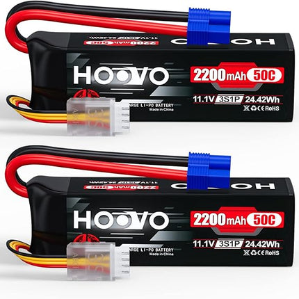 HOOVO 3S 11.1V Lipo Battery 2200mAh 50C with EC3 Plug for RC Car Boat Truck Multi-Motor Heli Airplane Quadcopter Helicopter Hobby