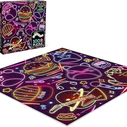 Buffalo Games - Glow in The Dark - Squishmallow Neon Lights - 100 Piece Jigsaw Puzzle