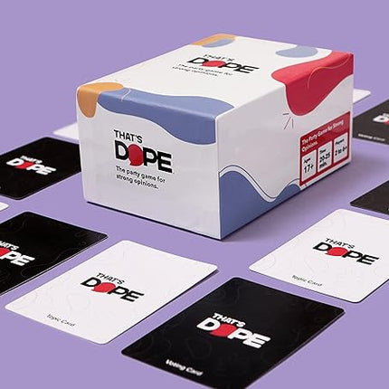 That's Dope: The Party Game for Strong Opinions • Core Pack | 288 Topic Cards, 6 Voting Card Game Set | Fun Adult and Family Party Game