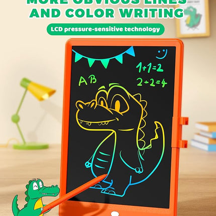 KOKODI LCD Writing Tablet, 10 Inch Colorful Doodle Board Drawing Tablet, Erasable Reusable Electronic Drawing Pads, Educational and Learning Toy for 3-6 Years Old Boy and Girls