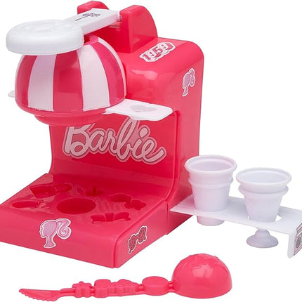 Barbie Softee Dough Ice Cream Playset with Ice Cream Maker, 4 Colors Modeling Compound, Press & Mold Mini Treats, Ages 3 and Up