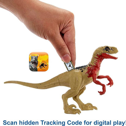 Mattel Jurassic World Search 'n Smash Truck Set with Atrociraptor Dinosaur & Human Action Figure, Vehicle with Destruct Features
