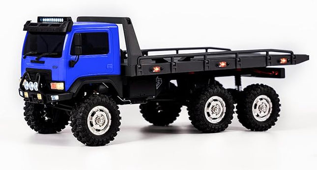 Hobbyplus ARKTOS CR18P Blue Body & Black Rear Flatbed Rock Crawler RTR All Terrain - Remote Control Car, Rock Crawler 1/18 Scale 6WD 2 Speed Transmission Off Road for Adults, RC Hobbyists