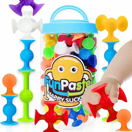 Suction Bath Toys for Baby, 24 Piece Starter Set Suction Cup Toys Preschool Sensory Fidget Toys for Toddlers 1-3 4-8 | No Hole Bath Toy | BPA Free Bath Toys (Large Size)