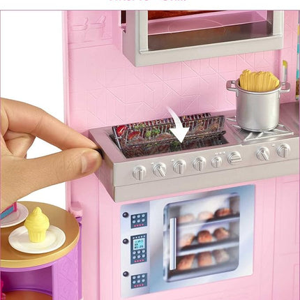 Barbie HBB91 - Zestaw zabawowy Restauracja z lalką i 30+ częściami, prezent dla dzieci, wiek 3+