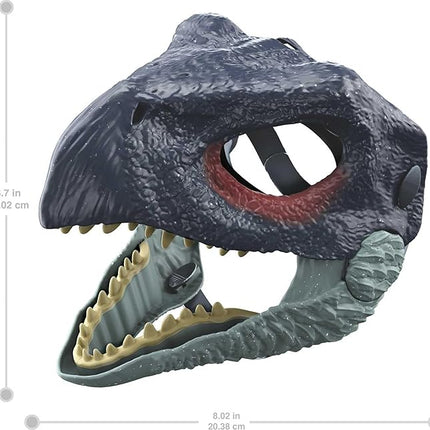 Mattel Jurassic World Dominion Dinosaur Mask, Therizinosaurus Dino Role-Play Toy & Costume Accessory with Opening Jaw & Movie-Inspired Design