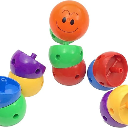 Skoolzy Rainbow Caterpillar Building Toy - Build Fine Motor Skills Color Sorting ADHD Anxiety Fidget Learning Toys to Relieve Stress for Toddlers Kids & Adults Gift for Children, Boy & Girl