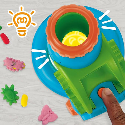 Play-Doh Light & Look Microscope for Kids, Electronic Preschool Toys for Girls & Boys, 9 Accessories & 5 Colors, Back to School Gifts, Ages 3+
