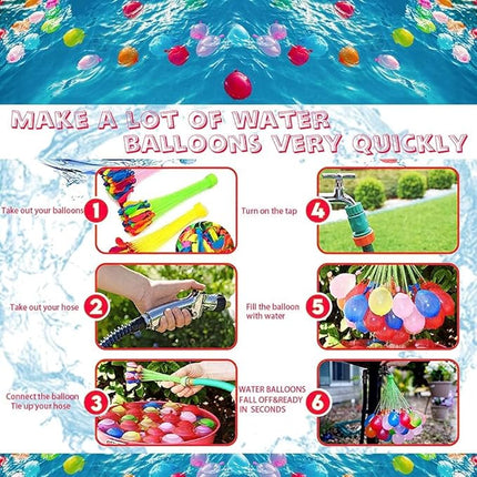 Water for Kids Adults Balloons with Refill Kits Quick Fill Balloons Set Summer Splash Party Easy Quick Fun Outdoor Backyard Summer Water Toys for Pool （999)
