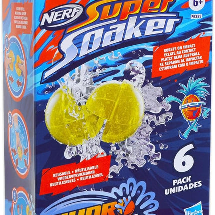 Nerf Super Soaker Hydro Ball Set - Bundle of 12 Nerf Super Soaker Refillable Balls for Pool, Backyard Play and Stickers | Reusable Water Balloon Pack