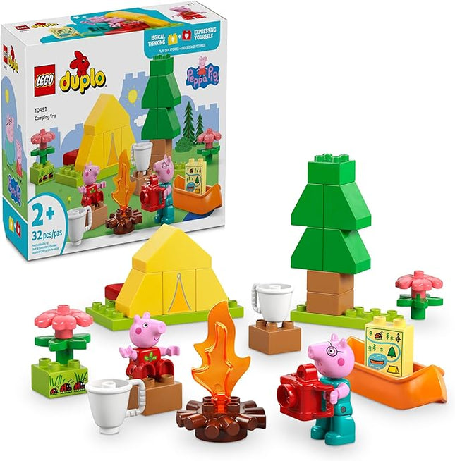 LEGO DUPLO Peppa Pig Camping Trip Toddler Learning Toy - Sensory Toy for Creative and Developmental Play - Fun Birthday Gift for Peppa Pig Fans, Kids, Girls, Boys, Ages 2+ - 10452
