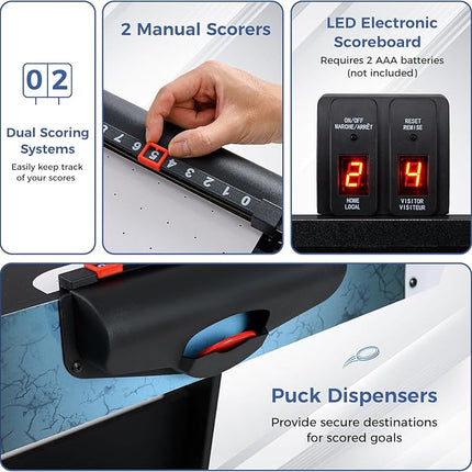 Goplus Foldable Air Hockey Table for Kids & Adults, 56 Inch Air Hockey Arcade Game Table with Digital LED Scoreboard, Powerful 12V Motor, 2 Pucks & 2 Pushers for Home, Office, Game Room