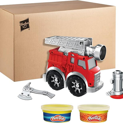 Play-Doh Wheels Fire Engine Playset with 2 Non-Toxic Modeling Compound Cans Including Water and Fire Colors, Firetruck Toy for Kids 3 and Up