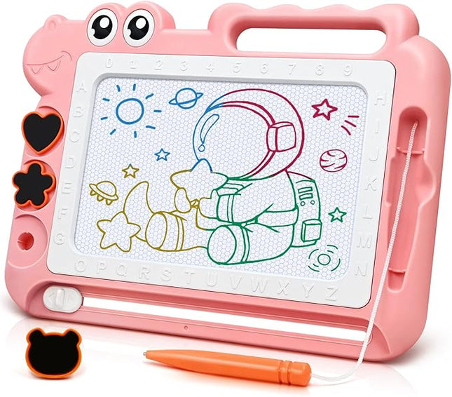 AiTuiTui Magnetic Drawing Board Toddler Toys Gift for Girls Boys, Color Sketch Writing Scribble Doodle Pad Travel Games, Educational Learning Kids Toys for Toddlers Birthday (Pink)