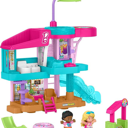 Fisher-Price Little People Toddler Toy Barbie Beach House Playset, Figures and Accessories for Preschool Pretend Play Kids Ages 18+ Months
