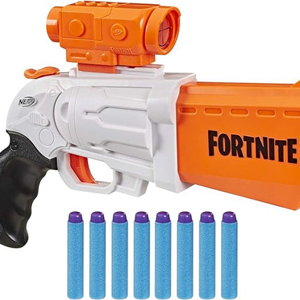 Nerf Fortnite SR Blaster - 4-Dart Hammer Action - Includes Removable Scope and 8 Official Nerf Elite Darts - for Youth, Teens, Adults