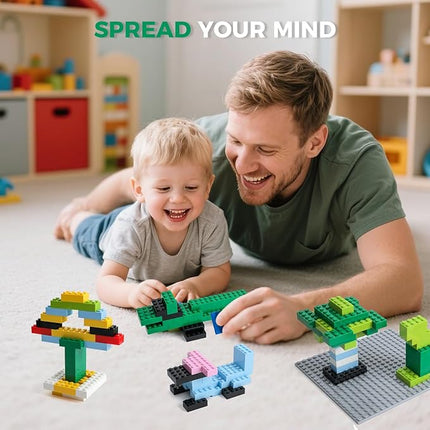 2x4 Bricks Bulk 500 Piece Classic Building Bricks and 1 Gray Baseplate, 2x4 Blocks Bulk Creative Building Toys, Blocks Bulk for Kids Ages 6+, 6 Colors(Samll Bricks, 1.25x0.62x0.47 in)