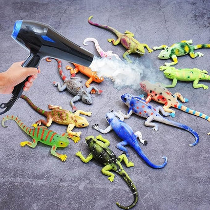 10PCS Lizard Animal Figurines, Color Changing Chameleon Toy, Stretchy Realistic Reptile Playset, for Kids 3 Years and up, Novel Gag Toy, for Goodie Bag Fillers,Cake Topper, Easter Egg Stuffing