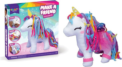 Craft- Tastic - Make a Friend Unicorn - Mini Sewing Kit, Arts and Crafts, Kids Crafts, Craft Kit Makes 1 Easy-to-Sew Stuffie with Accessories, Bonus Travel Tote Included Ages 6+
