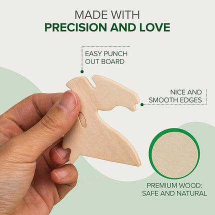 Hands Craft DIY 3D Wooden Puzzle – 6 Assorted Farm Animals Bundle Pack Set Brain Teaser Puzzles Educational STEM Toy Adults and Kids to Build Safe and Non-Toxic Easy Punch Out Premium Wood JP2B7