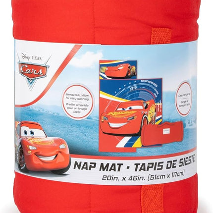 Jay Franco Kids Nap Mat with Embedded Pillow & Blanket – Soft 46"x20" Microfiber Sleeping Bag with Name Tag & Handle