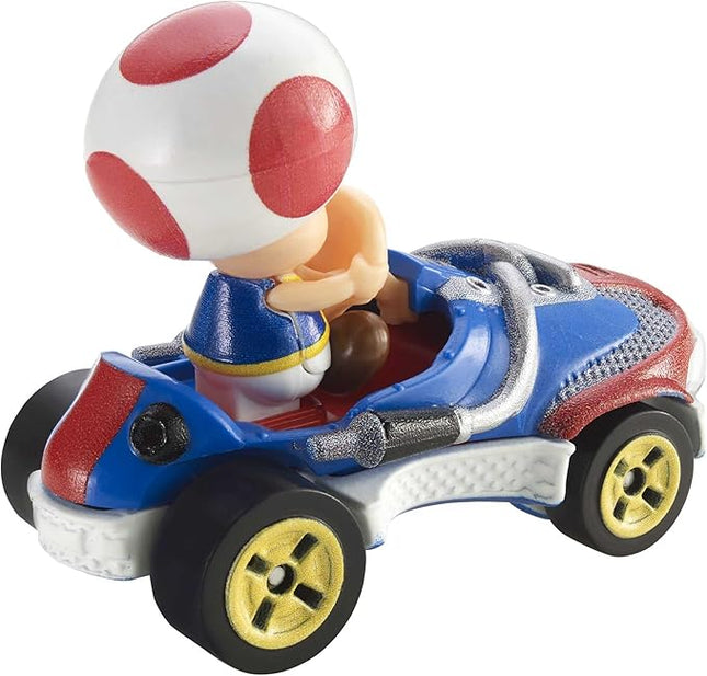 Hot Wheels GBG30 Mario Kart 1:64 Die-Cast Toad with Sneeker Vehicle