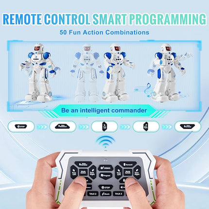VEVOR RC Robot Toys for Kids, Gesture Sensing Programmable Remote Control Smart Robot, Interactive Walking Singing Dancing Robot for Age 3+ Year Old Boys Girls Birthday Gift Present