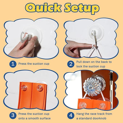 Upgrade Flexible Race Track for Hot Wheels Cars Flex Tracks for Kids 3+, 15Ft Race Car Track Compatible with Hot Wheels, Matchbox and Diecast 1/64th Cars, Roll Up Car Ramp Toy with Strong Suction Cups