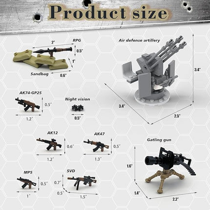ZHX Military Base Building Block Sets - 550pcs, War Defence Base with Guard Tower, Prison and Air Defence Gun, WW2 Army Military Weapon Pack Accessories Kits Brick Toy for Kids