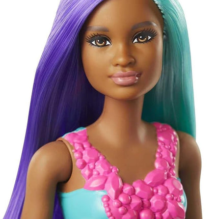 Barbie Dreamtopia Mermaid Doll, 12-inch, Teal and Purple Hair, with Tiara, Gift for 3 to 7 Year Olds