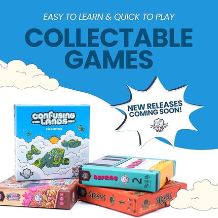 Confusing Lands | Whimsical Themed Travel Size Board Game You Can Play Anywhere | Strategic Card Placement Game | Solo Board Game | 1-2 Players, Ages 12+ | Easy to Learn and Play | Tiny Game Series