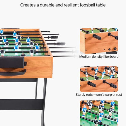 VEVOR Foosball Table 42/48/55 in Foosball Table Indoor Full Size Foosball Tables for Home, Family, and Game Room, Durable Soccer Set, Includes 2/4 Balls, Score Keeper, and 2 Cup Holders