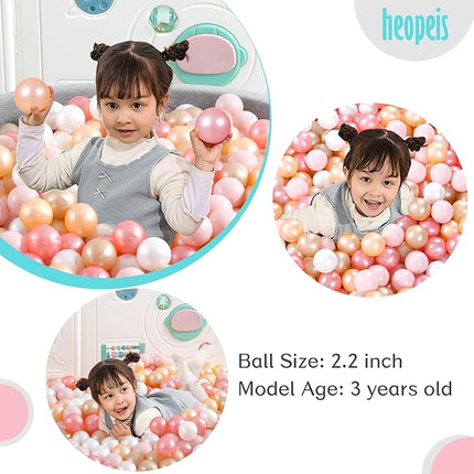 Ball Pit Balls Pack of 100 200 500 - Star and Round Set BPA Free Phthalate Free Non-Toxic Crush Proof Play Balls Soft Plastic Balls for Toddlers Baby Kids Birthday Pool Tent Party