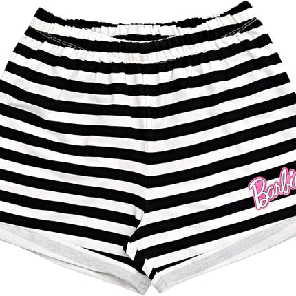 Barbie Girls T-Shirt and French Terry Shorts Outfit Set Toddler to Big Kid