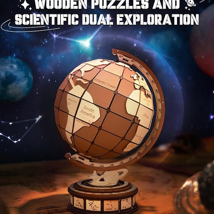 ROBOTIME 3D Wooden Puzzle for Adults Global Wonders DIY Model Kit to Build Wooden Craft Kits for Teens Educational Brain Teaser Assembly Toy Unique Gift