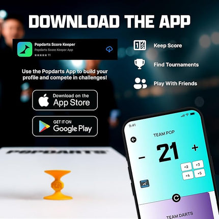 Popdarts PRO Pack Game Set (Wigglenobber Target Marker) - Indoor, Outdoor Suction Cup Throwing Game - Competition with a POP