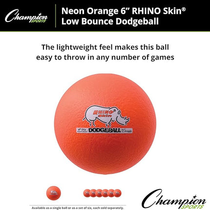 Champion Sports® Rhino Skin® Low Bounce Dodgeball Sets & Singles for Playground, PE, Backyard & League Games – Team Sports Equipment for Youth & Adults