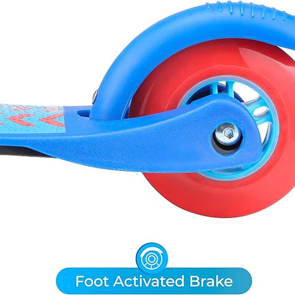 Voyager - Self Balancing Kick Scooter with Light Up Wheels, Extra Wide Deck, 3 Wheel Platform, Foot Activated Brake, 75 lbs Limit, Kids & Toddlers Girls or Boys, for Ages 3 and Up