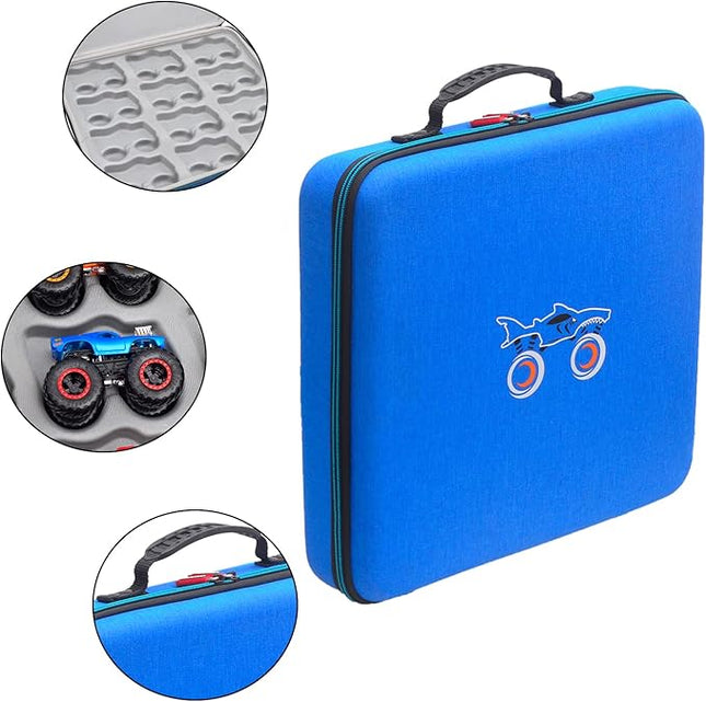 Hard EVA Protective Carrying Storage Case For HOT WHEELS Monster Trucks,Monster Jam 1:64 Scale Die-Cast Ultimate Chaos 12 Pack Vehicles