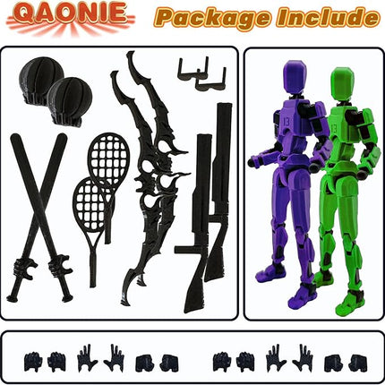 3D Printed 5.54-inch Multi-Jointed Action Figures Dummy13, Full Body Mechanical Movable Toy, Multiple Accessories, Hand Painted Figure, Desk Decoration, Creative Gifts (Sport-set4)
