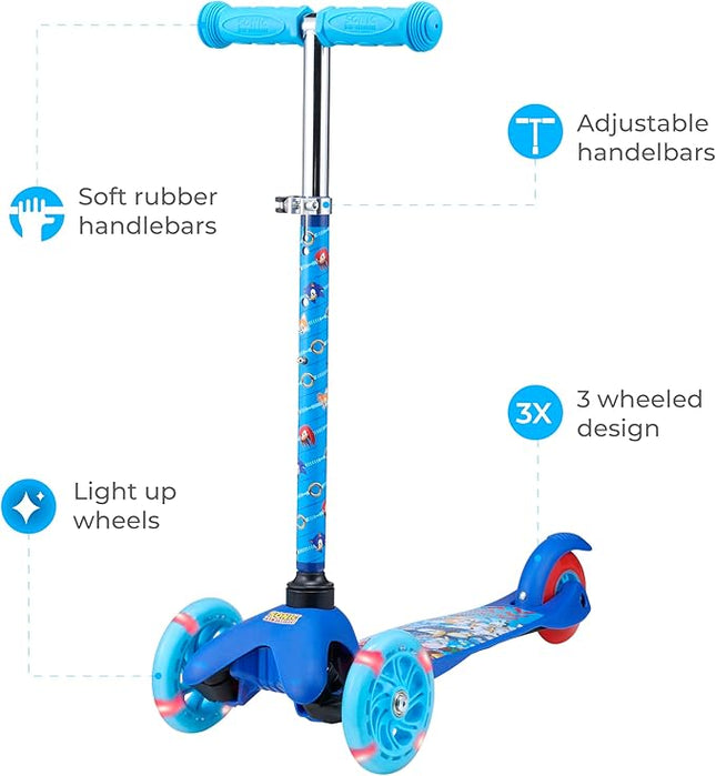 Voyager - Self Balancing Kick Scooter with Light Up Wheels, Extra Wide Deck, 3 Wheel Platform, Foot Activated Brake, 75 lbs Limit, Kids & Toddlers Girls or Boys, for Ages 3 and Up